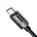 Кабел за данни – Mcdodo (CA-3150) – USB → Type-C, 6A, Super Charge, прозрачен дизайн, Auto Power Off, 1.2m – Черен
