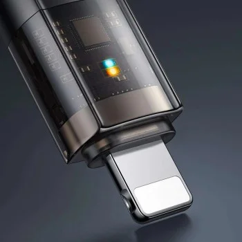 Кабел за данни – Mcdodo (CA-3160) – Type-C → Lightning, 36W, прозрачен дизайн, Auto Power Off, 1.2m – Черен