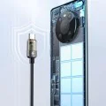 Кабел за данни – Mcdodo (CA-2840) – Type-C → Type-C, 100W, бързо зареждане, прозрачен дизайн, Auto Power Off, 1.2m – Черен