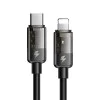 Кабел за данни – Mcdodo (CA-3160) – Type-C → Lightning, 36W, прозрачен дизайн, Auto Power Off, 1.2m – Черен