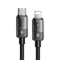 Кабел за данни – Mcdodo (CA-3160) – Type-C → Lightning, 36W, прозрачен дизайн, Auto Power Off, 1.2m – Черен