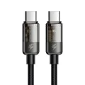 Кабел за данни – Mcdodo (CA-2840) – Type-C → Type-C, 100W, бързо зареждане, прозрачен дизайн, Auto Power Off, 1.2m – Черен