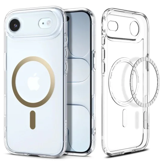 Калъф за iPhone 17 Air - Spigen - Ultra Hybrid MagSafe - Прозрачен/Златен