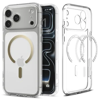 Калъф за iPhone 17 Pro - Spigen - Ultra Hybrid MagSafe - Прозрачен/Златен