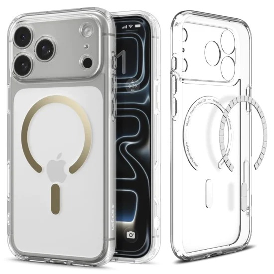 Калъф за iPhone 17 Pro - Spigen - Ultra Hybrid MagSafe - Прозрачен/Златен