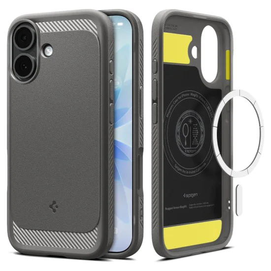 Калъф за iPhone 17 - Spigen - Rugged Armor MagSafe - Сив