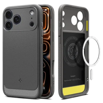Калъф за iPhone 17 Pro - Spigen - Rugged Armor MagSafe - Сив