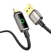 Кабел за данни – Mcdodo (CA-6590) – с дишаща LED светлина, USB-A → Lightning, Auto Power Off, 3A, 1.2m – Черен