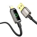 Кабел за данни – Mcdodo (CA-6590) – с дишаща LED светлина, USB-A → Lightning, Auto Power Off, 3A, 1.2m – Черен