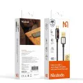 Кабел за данни – Mcdodo (CA-6650) – с дишаща LED светлина, USB-C → USB-A, Auto Power Off, 6A, 1.2m – Черен