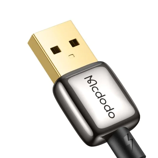 Кабел за данни – Mcdodo (CA-6650) – с дишаща LED светлина, USB-C → USB-A, Auto Power Off, 6A, 1.2m – Черен
