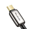 Кабел за данни – Mcdodo (CA-6670) – с дишаща LED светлина, USB-C → Lightning, Auto Power Off, 36W, 1.2m – Черен