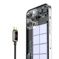 Кабел за данни – Mcdodo (CA-6680) – с дишаща LED светлина, USB-C → USB-C, Auto Power Off, 100W, 1.2m – Черен