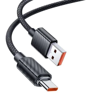 Кабел за данни – Mcdodo (CA-3650) – Type-C → USB-A, прозрачен дизайн, 100W, 1.2m – Черен