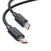 Кабел за данни – Mcdodo (CA-3670) – Type-C → Type-C, прозрачен дизайн, 100W, 5A, 1.2m – Черен