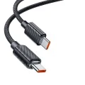 Кабел за данни – Mcdodo (CA-3670) – Type-C → Type-C, прозрачен дизайн, 100W, 5A, 1.2m – Черен