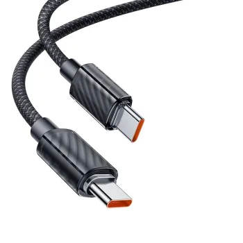 Кабел за данни – Mcdodo (CA-3670) – Type-C → Type-C, прозрачен дизайн, 100W, 5A, 1.2m – Черен