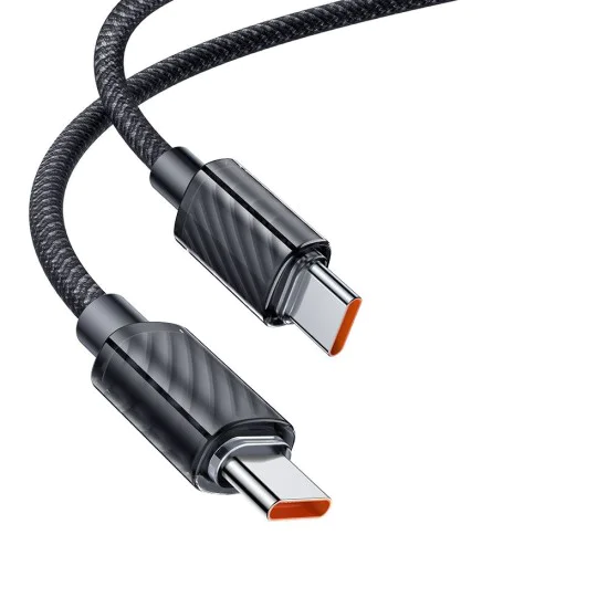 Кабел за данни – Mcdodo (CA-3670) – Type-C → Type-C, прозрачен дизайн, 100W, 5A, 1.2m – Черен