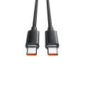Кабел за данни – Mcdodo (CA-3670) – Type-C → Type-C, прозрачен дизайн, 100W, 5A, 1.2m – Черен