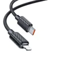 Кабел за данни – Mcdodo (CA-3660) – Type-C → Lightning, прозрачен дизайн, 36W, 1.2m – Черен