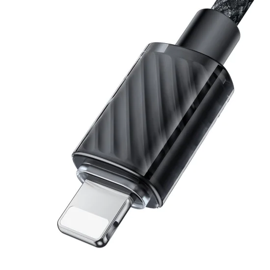 Кабел за данни – Mcdodo (CA-3660) – Type-C → Lightning, прозрачен дизайн, 36W, 1.2m – Черен
