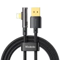Кабел за данни – Mcdodo (CA-3510) – USB-A → Lightning, 90° дизайн, 3A, прозрачен дизайн, 1.2m – Черен