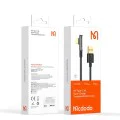 Кабел за данни – Mcdodo (CA-3380) – USB-C → USB-A, 90° дизайн, 6A, прозрачен дизайн, 1.2m – Черен