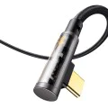 Кабел за данни – Mcdodo (CA-3380) – USB-C → USB-A, 90° дизайн, 6A, прозрачен дизайн, 1.2m – Черен