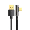 Кабел за данни – Mcdodo (CA-3380) – USB-C → USB-A, 90° дизайн, 6A, прозрачен дизайн, 1.2m – Черен