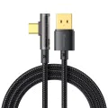 Кабел за данни – Mcdodo (CA-3380) – USB-C → USB-A, 90° дизайн, 6A, прозрачен дизайн, 1.2m – Черен