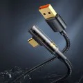 Кабел за данни – Mcdodo (CA-3380) – USB-C → USB-A, 90° дизайн, 6A, прозрачен дизайн, 1.2m – Черен