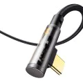 Кабел за данни – Mcdodo (CA-3400) – USB-C → USB-C, 90° дизайн, 100W, прозрачен дизайн, 5A, 1.2m – Черен