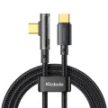 Кабел за данни – Mcdodo (CA-3400) – USB-C → USB-C, 90° дизайн, 100W, прозрачен дизайн, 5A, 1.2m – Черен