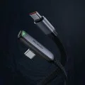 Кабел за данни – Mcdodo (CA-3360) – USB-C → USB-C, 90° дизайн, 65W, LED индикатор, 1.2m – Черен