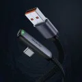 Кабел за данни – Mcdodo (CA-3340) – USB-C → USB-A, 90° дизайн, 100W, LED индикатор, 1.2m – Черен