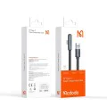 Кабел за данни – Mcdodo (CA-3340) – USB-C → USB-A, 90° дизайн, 100W, LED индикатор, 1.2m – Черен