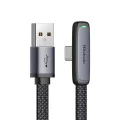 Кабел за данни – Mcdodo (CA-3340) – USB-C → USB-A, 90° дизайн, 100W, LED индикатор, 1.2m – Черен