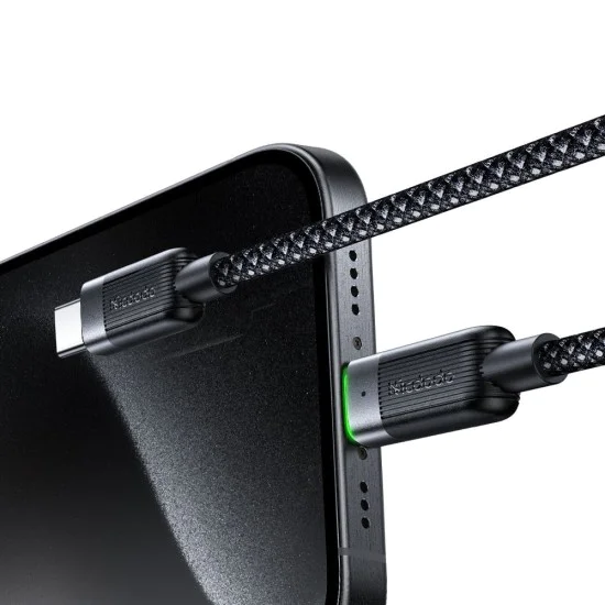 Кабел Self-Winding Series – Mcdodo (CA-2000) – USB-C → USB-C, 60W, бързо зареждане, 1.2m – Черен
