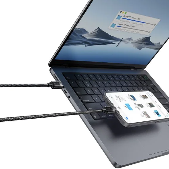 Кабел Self-Winding Series – Mcdodo (CA-2000) – USB-C → USB-C, 60W, бързо зареждане, 1.2m – Черен