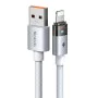 Кабел за данни – Mcdodo (CA-6912) – със светлина при зареждане, USB-A → Lightning, прозрачен кабел, 3A, 1.2m – Бял
