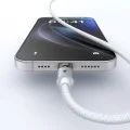 Кабел за данни – Mcdodo (CA-6912) – със светлина при зареждане, USB-A → Lightning, прозрачен кабел, 3A, 1.2m – Бял