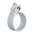 Кабел за данни – Mcdodo (CA-6912) – със светлина при зареждане, USB-A → Lightning, прозрачен кабел, 3A, 1.2m – Бял