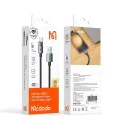 Кабел за данни – Mcdodo (CA-6890) – със светлина при зареждане, USB-C → USB-A, прозрачен кабел, 6A, 1.2m – Черен