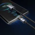 Кабел за данни – Mcdodo (CA-6890) – със светлина при зареждане, USB-C → USB-A, прозрачен кабел, 6A, 1.2m – Черен