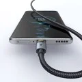 Кабел за данни – Mcdodo (CA-6890) – със светлина при зареждане, USB-C → USB-A, прозрачен кабел, 6A, 1.2m – Черен