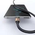 Кабел за данни – Mcdodo (CA-6891) – със светлина при зареждане, USB-C → USB-A, прозрачен кабел, 6A, 1.2m – Desert Gold