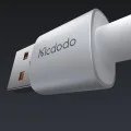 Кабел за данни – Mcdodo (CA-6892) – със светлина при зареждане, USB-C → USB-A, прозрачен кабел, 6A, 1.2m – Бял