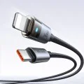Кабел за данни – Mcdodo (CA-6940) – със светлина при зареждане, USB-C → Lightning, прозрачен кабел, 36W, 1.2m – Черен