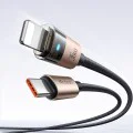 Кабел за данни – Mcdodo (CA-6941) – със светлина при зареждане, USB-C → Lightning, прозрачен кабел, 36W, 1.2m – Desert Gold