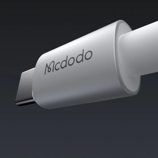 Кабел за данни – Mcdodo (CA-6942) – със светлина при зареждане, USB-C → Lightning, прозрачен кабел, 36W, 1.2m – Бял
